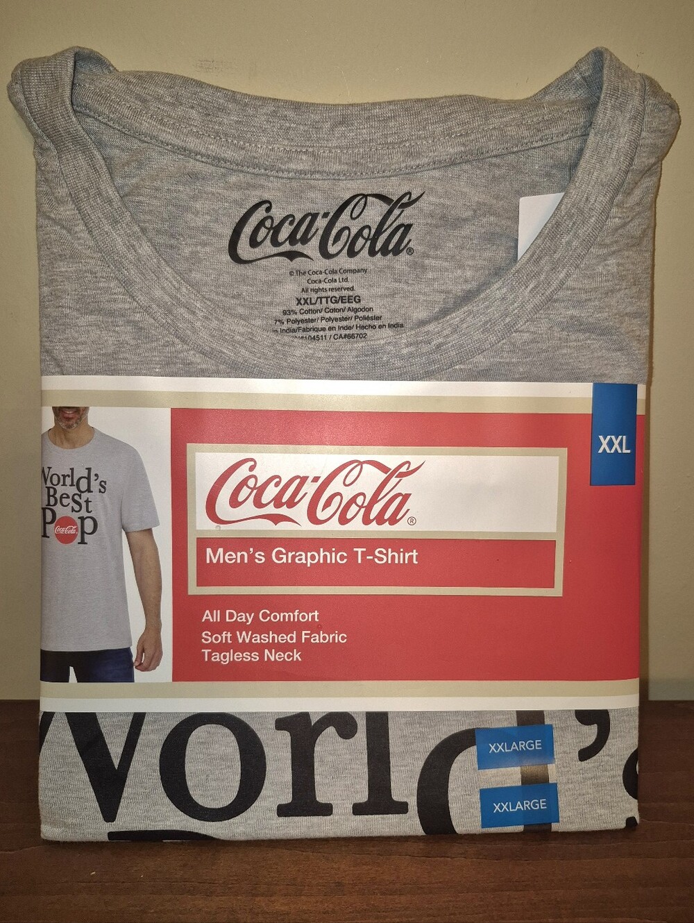 Coca Cola Men's Light Gray Graphic Tee